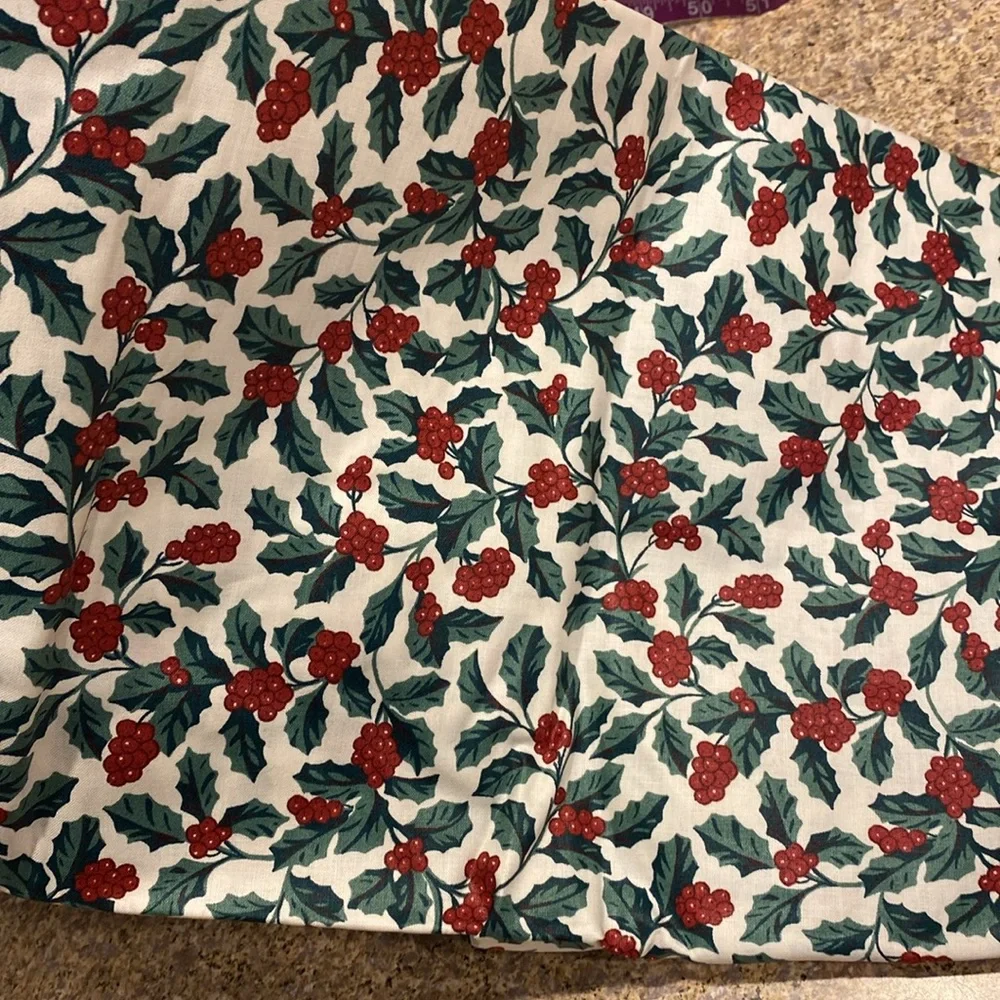 Longaberger Traditional Holly Serving Tray Basket Fabric Liner 217927 Liner Only